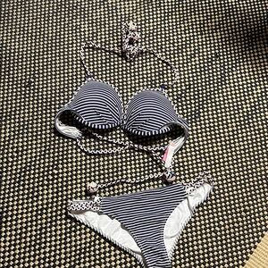 Victoria's Secret Black and White Striped Bikini